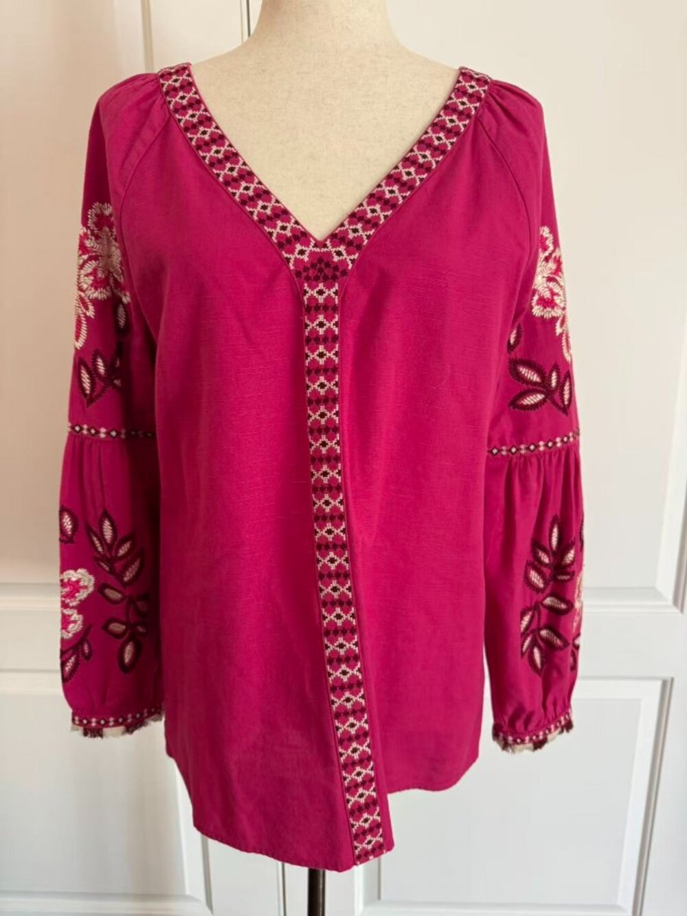 Tory Burch Fushisa Cotton long sleeve shirt, Sz 8